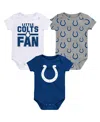 Outerstuff Newborn 3-pack Indianapolis Colts Little Tike Bodysuit Set In Blue