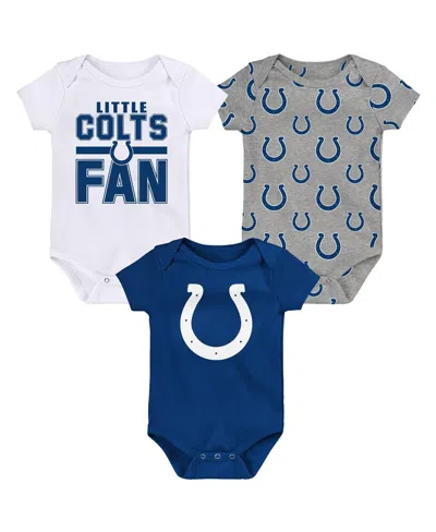 Outerstuff Babies' Newborn 3-pack Indianapolis Colts Little Tike Bodysuit Set In Blue