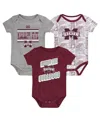 Outerstuff Newborn 3-pack Maroon Mississippi State Bulldogs Sunday Comics Bodysuit Set In Multi