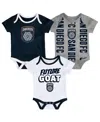 Outerstuff Newborn 3-pack Navy/heather Gray San Diego Fc Loyal Buddies Bodysuit Set