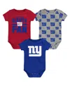 Outerstuff Newborn 3-pack New York Giants Little Tike Bodysuit Set In Multi