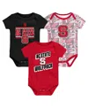 Outerstuff Newborn 3-pack Red Nc State Wolfpack Sunday Comics Bodysuit Set In Multi