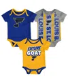 Outerstuff Newborn 3-pack St. Louis Blues Loyal Buddies Bodysuit Set In Multi