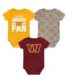 Outerstuff Newborn 3-pack Washington Commanders Little Tike Bodysuit Set In Multi
