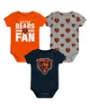 Outerstuff Newborn 3-piece Chicago Bears Little Tike Bodysuit Set In Multi