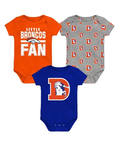 Outerstuff Babies' Newborn 3-piece Denver Broncos Little Tike Bodysuit Set In Multi