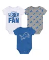 Outerstuff Newborn 3-piece Detroit Lions Little Tike Bodysuit Set In Black