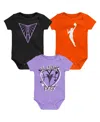 Outerstuff Newborn 3-piece Golden State Valkyries Slide Home Creeper Set In Multi