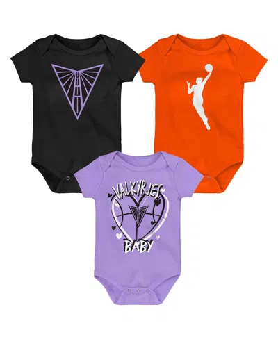 Outerstuff Babies' Newborn 3-piece Golden State Valkyries Slide Home Creeper Set In Multi