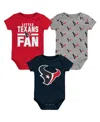 Outerstuff Newborn 3-piece Houston Texans Little Tike Bodysuit Set In Blue