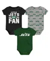 Outerstuff Newborn 3-piece New York Jets Little Tike Bodysuit Set In Green