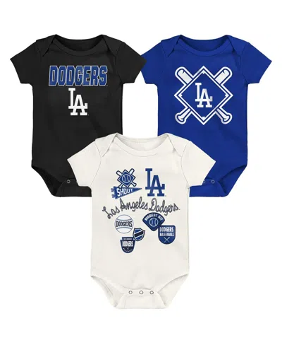 Outerstuff Babies' Newborn 3-pack Los Angeles Dodgers Home Plate Creeper Set In Multi