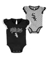 Outerstuff Girls Newborn Black/heathered Gray Chicago White Sox Scream & Shout Two-pack Bodysuit Set In Black,heathered Gray