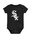 Outerstuff Newborn And Infant Boys And Girls Black Chicago White Sox Primary Team Logo Bodysuit In Black