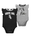 Outerstuff Newborn & Infant Boys And Girls Black, Heather Gray Chicago White Sox Little Fan Two-pack Bodysuit S In Black,heather Gray
