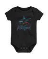 Outerstuff Newborn And Infant Boys And Girls Black Miami Marlins Primary Team Logo Bodysuit In Black