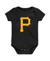 Outerstuff Newborn And Infant Boys And Girls Black Pittsburgh Pirates Primary Team Logo Bodysuit In Black