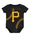 Outerstuff Newborn And Infant Boys And Girls Black Pittsburgh Pirates Running Home Bodysuit In Black