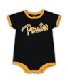Outerstuff Newborn & Infant Black Pittsburgh Pirates Stripe Power Hitter Romper In Black