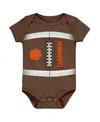 Outerstuff Newborn And Infant Boys And Girls Brown Clemson Tigers Catch Me Football Bodysuit In Brown
