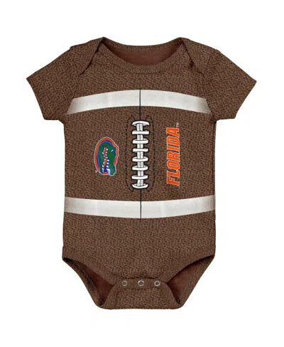 Outerstuff Babies' Newborn And Infant Boys And Girls Brown Florida Gators Catch Me Football Bodysuit