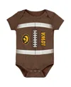 Outerstuff Newborn And Infant Boys And Girls Brown Iowa Hawkeyes Catch Me Football Bodysuit In Brown