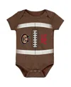 Outerstuff Newborn And Infant Boys And Girls Brown Ohio State Buckeyes Catch Me Football Bodysuit In Brown