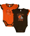 Outerstuff Newborn & Infant Brown/orange Cleveland Browns Too Much Love Two-piece Bodysuit Set In Brown,orange