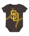 OUTERSTUFF NEWBORN AND INFANT BOYS AND GIRLS BROWN SAN DIEGO PADRES RUNNING HOME BODYSUIT