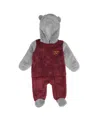 Outerstuff Newborn & Infant Burgundy/gray Washington Commanders Game Nap Teddy Fleece Bunting Full-zip Sleeper In Burgundy,gray