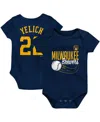 Outerstuff Newborn And Infant Boys And Girls Christian Yelich Navy Milwaukee Brewers Slugger Name And Number Bo In Navy