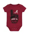 Outerstuff Newborn And Infant Boys And Girls Crimson Alabama Crimson Tide #1 Fan Foam Finger Bodysuit In Crimson