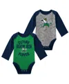 Outerstuff Newborn And Infant Boys And Girls Green, Gray Notre Dame Fighting Irish 2-pack Play Time Long Sleeve In Green,gray