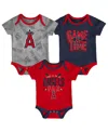 Outerstuff Newborn And Infant Boys And Girls Los Angeles Angels Red, Navy, Heathered Gray Game Time Three-piece In Red,navy,heathered Gray
