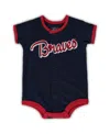 Outerstuff Infant Boys And Girls Navy Atlanta Braves Power Hitter Romper In Navy