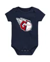 Outerstuff Newborn And Infant Boys And Girls Navy Cleveland Guardians Primary Team Logo Bodysuit In Navy