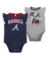 Outerstuff Girls Newborn & Infant Navy/heather Gray Houston Astros Little Fan Two-pack Bodysuit Set In Navy,heather Gray