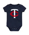 Outerstuff Newborn And Infant Boys And Girls Navy Minnesota Twins Primary Team Logo Bodysuit In Navy