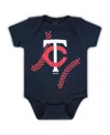 Outerstuff Newborn And Infant Boys And Girls Navy Minnesota Twins Running Home Team Bodysuit In Navy