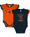 Outerstuff Newborn & Infant Navy/orange Chicago Bears Too Much Love Two-piece Bodysuit Set In Navy,orange
