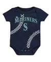 Outerstuff Newborn And Infant Boys And Girls Navy Seattle Mariners Running Home Bodysuit In Navy