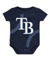 Outerstuff Newborn And Infant Boys And Girls Navy Tampa Bay Rays Running Home Bodysuit In Navy
