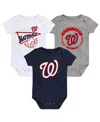 Outerstuff Newborn And Infant Boys And Girls Navy, White, Heather Gray Washington Nationals Biggest Little Fan In Navy,white,heather Gray