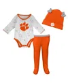 Outerstuff Newborn And Infant Boys And Girls Orange, White Clemson Tigers Dream Team Raglan Long Sleeve Bodysui In Orange,white