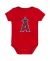 Outerstuff Newborn And Infant Boys And Girls Red Los Angeles Angels Primary Team Logo Bodysuit In Red