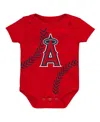Outerstuff Newborn And Infant Boys And Girls Red Los Angeles Angels Running Home Bodysuit In Red