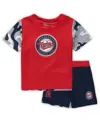 Outerstuff Newborn & Infant Red/navy Minnesota Twins Pinch Hitter T-shirt & Shorts Set In Red,navy