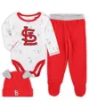 Outerstuff Newborn And Infant Boys And Girls Red, White St. Louis Cardinals Dream Team Bodysuit Hat And Footed In Red,white