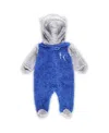 Outerstuff Newborn And Infant Royal/gray Kansas City Royals Game Nap Teddy Fleece Bunting Full-zip Sleeper In Royal,gray