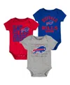 Outerstuff Newborn And Infant Boys And Girls Royal, Red Buffalo Bills Eat Sleep Drool Football Three-piece Body In Royal,red